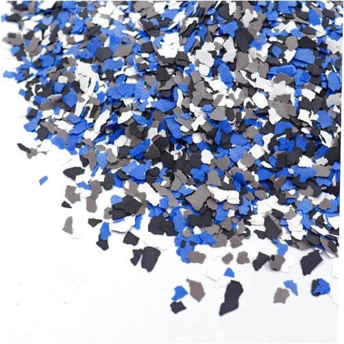 UCOFFEE 454G/1Lb Blend Decorative Color Chips Epoxy Floor Flakes Garage Floor Paint Flakes Concrete Floor Coatings Kits for Garage Wall Interior and Exterior House Paint (Black, White, Blue, Grey)
