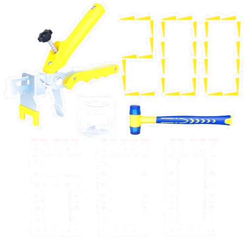 Jauyas Tile Leveling System with Plier 600Pcs Piece Spacers Clips 200Pcs Piece Reusable Wedges and 1 Rubber Mallet Tile Tools Set for Stone Installation (1/32