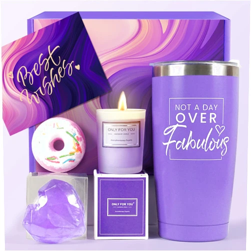 MHSMHL Gifts for Women, Mom, Wife, Girlfriend, Sister, Her - Happy Birthday Gifts, Mothers Day Gifts - Personalized Lavender Relaxation Gift Baskets Set for Women