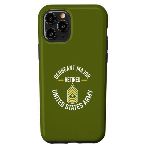 J.Bergsonn U.S. Military Army SGM Retirement Sergeant Major SGM Retired Army Military Retirement Gifts Case for iPhone 11 Pro