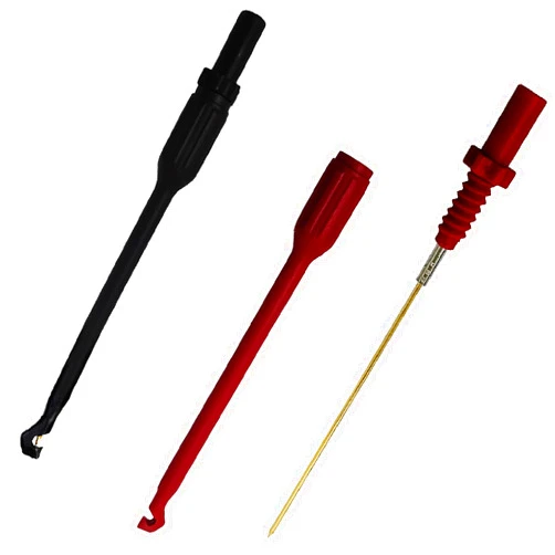 CLCK 2Pack Multimeter test leads, Wire Piercing Probe Set,Auto repair test leads of 4mmm banana clip Red and Black Non-destructive Wire Piercing Probe