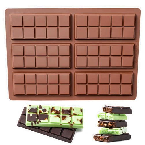 Husfunov Chocolate Bar Mold,Non-Stick Chocolate Molds, 100% Food Grade Silicone Deep Chocolate Bar Mold for Dubai Chocolate Bar Pistachio, Candy, Knafeh Pistachio Chocolate Bar and More (10 Snap)