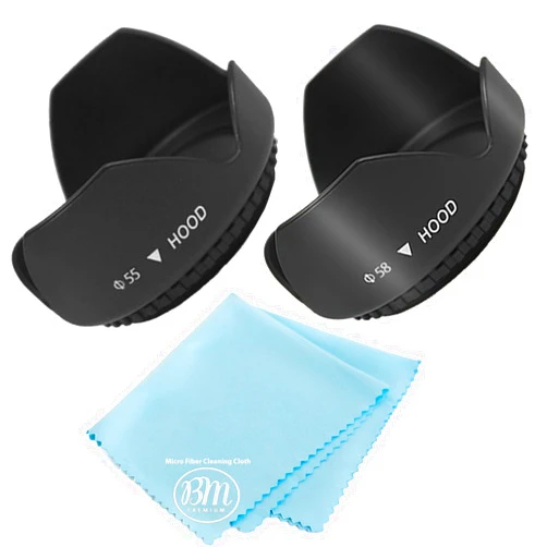 Big Mike's 55mm and 58mm Digital Tulip Flower Lens Hood for Nikon D3500, D5600, D3400 DSLR Camera with Nikon 18-55mm f/3.5-5.6G VR AF-P DX and Nikon 70-300mm f/4.5-6.3G ED