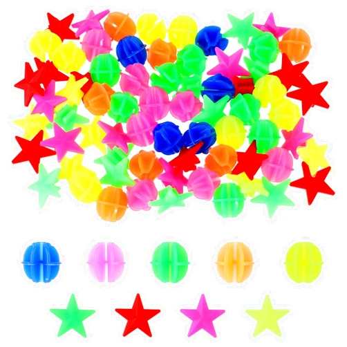 Salbsever 72 PCS Bike Spoke Decorations Star Assorted Color Bicycle Spokes Plastic Round Clip Bead Colorful Bicycle Decoration for Bike Accessories Wheel