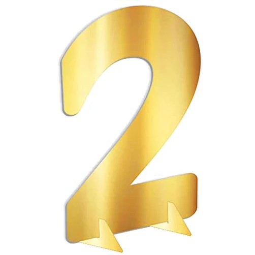 Forum Novelties SKD Party by Forum Novelties Free Standing Metallic Number, 2, Gold