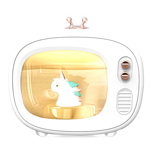 Superbcco Cool Mist Animal Humidifiers, LED Nightlights, Superbcco Mini Cute USB Humidifier, 30dB Whisper-Quiet, 400ML, 800mAh, USB Charging for Bedroom(White)