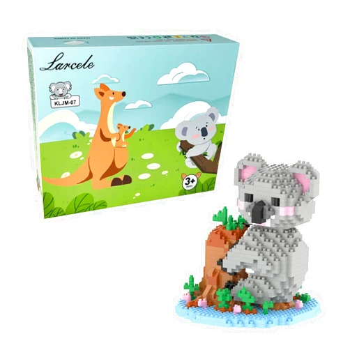 Larcele Animal Series Micro Building Blocks Animal Set, DIY Mini 3D Building Toy Bricks,1000 Pieces KLJM-07 (Koala)