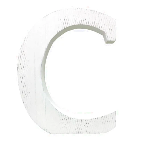 N\A Extra Large Wood Decor Letters Wood Distressed White Letters DIY Block Words Sign Alphabet Free Standing Hanging for Home Bedroom Office Wedding Party (C)