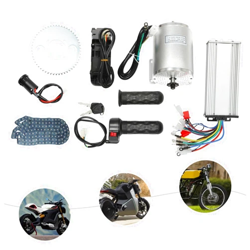 LIYUANJUN 48V 3000W Brushless Motor Kit, Electric Bicycle Motor Kit with Controller & Foot Pedal Throttle & Handlebars & Lock Keys for Electric Motorcycles Gokarts Modified Bicycle Conversion