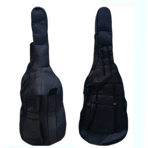 Generic 3/4 Upright Double Bass Soft Bag Oxford Cloth String Bass Bag Thick Padding Waterproof Soft Bag with Multiple Pockets & Handle & Adjustable Back Straps Cello Backpack (style 1)