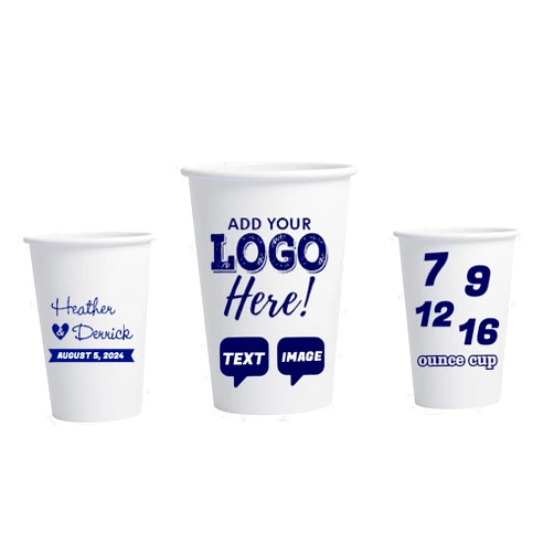 Wtuye 60-200pcs Personalized Disposable Paper Cups,Custom Paper Cups With Photo/Logo/Text,Personalized Coffee Cups,Custom Paper Cups for Office, Party, Wedding Events (9oz)
