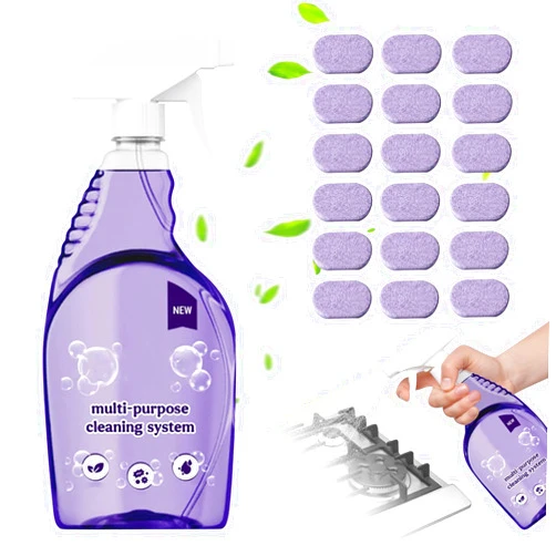 Iiglitch Clean Spray Cleaner for Ovens, All-Purpose Cleaning Spray, Multi-Surface Cleaner for Households, Instant Stain Removal (1 Bottle+18 Pcs Concentrated Cleaning Tablets)