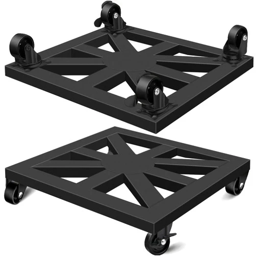 LLAXERGU Plant Caddy with Wheels, 12'' 2 Pack Metal Rolling Plant Stand Square Plant Dolly with Iron Lockable Casters Heavy Duty Pot Mover Rollers, Holds up 400 Lbs Planter