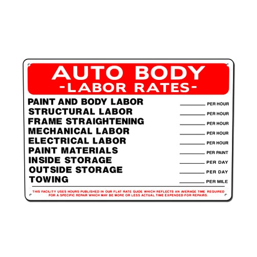 TICKPOTDFE Everett Goodman Home Decor - Safety Sign Auto Body Labor Rates 8