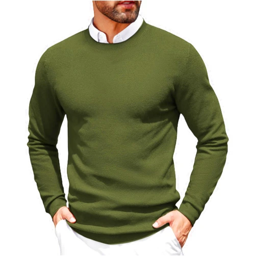 COOFANDY Mens Dress Pullover Sweater Lightweight Waffle Knit Sweater Slim Fit Crewneck Business Casual Sweater