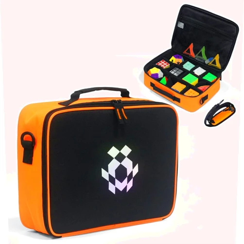 Ciseret Speed Cube Storage for Different Types Cube Fidget Toy, Soft Carrying Rubix Case, Portable Travel Fidget Toy Holder Carrying Bag for Brain Teaser Game with Inner Mesh Pocket, One-Shoulder