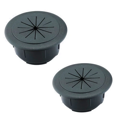Bntyok 2 Pcs Desk Grommet 2 Inch Flexible Desk Hole Cover for Cables Desktop Equipment Wiring Management Desk Cord Hole Cover for Home & Office Table Cables - Black