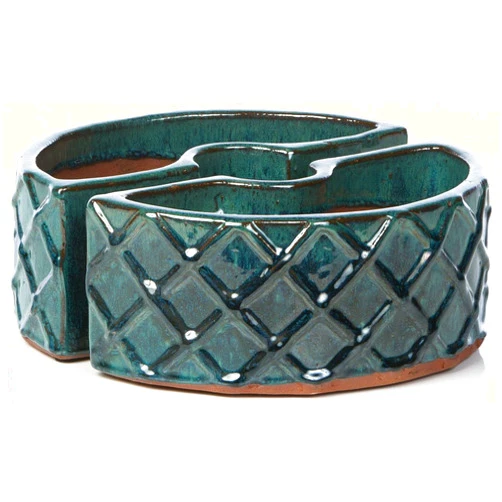 Alfresco Home Cobblestone Umbrella Planter, atlantis blue