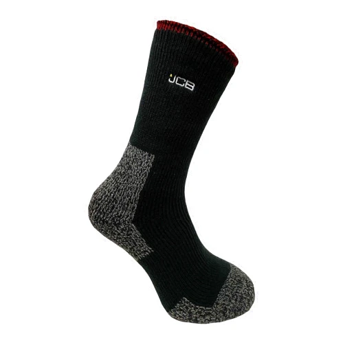 JCB - Mens Thermasock Work Socks | 1 pack | Black | UK 9-12 EUR 44-47 | Mens Thermal Winter Warm Socks