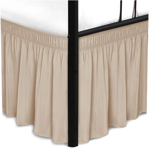 Biscaynebay Wrap Around Bed Skirts with Split Corners for King Beds 15