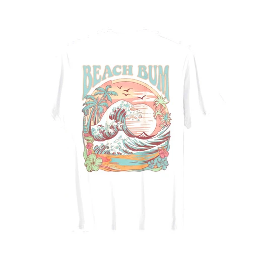 Aloha Hawaii Hawaiian Island Shirt Palm Beach Surf Retro Beach Bum Surf Wave Vintage Tropical Sunset Aesthetic T-Shirt