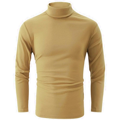 jonivey Mens Basic Turtleneck Long Sleeve Lightweight Soft Casual Knit Fitted Thermal T-Shirt Pullover Tops