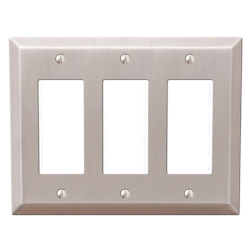 Amerelle Century Triple Rocker Steel Wallplate in Brushed Nickel