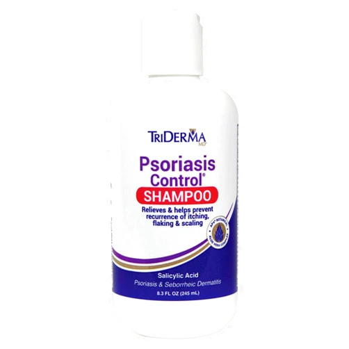 TriDerma Psoriasis Control Scalp Exfoliator Shampoo, 3% Salicylic Acid for Psoriasis, Seborrheic Dermatitis with AP4 Aloe Vera Gel, No Coal Tar, Fresh Scent Rosemary Shampoo - 8.3oz