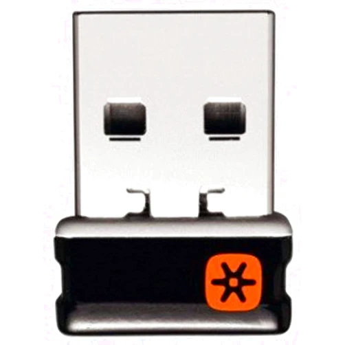 Logitech C-U0007 Unifying Receiver for Mouse and Keyboard Works with Any Logitech Product That Display The Unifying Logo (Orange Star, Connects up to 6 Devices) (C-U0007)