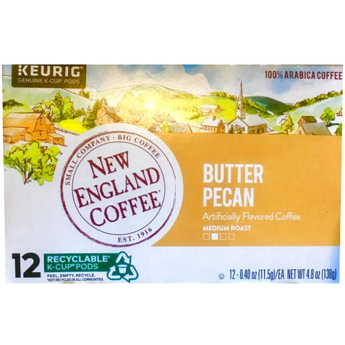 JEFFINI MAGIC New England Coffee - Butter Pecan Coffee - 12 K-Cup Pods