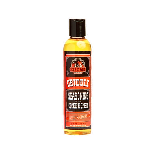 Old Timer Heritage Products Heritage Products Griddle Seasoning Oil - Low-Smoke, Hi Temp All-Natural Cast Iron Griddle Conditioner for Dutch Oven, Camp Grill and Skillet Cleans, Protects Cast Iron Cookware with Avocado Oil