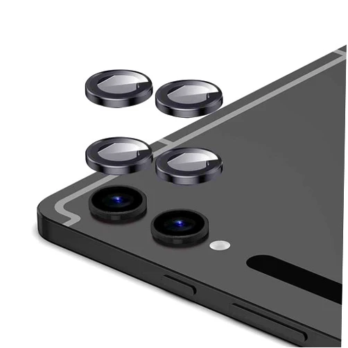 Zeking (2 Set for Samsung Galaxy Tab S10 Plus Camera Lens Protector, Scratch-Resistant HD Clarity Ultra-Thin 9H Tempered Glass with Aluminum Edging, Individual Metal Lens Cover(Black)