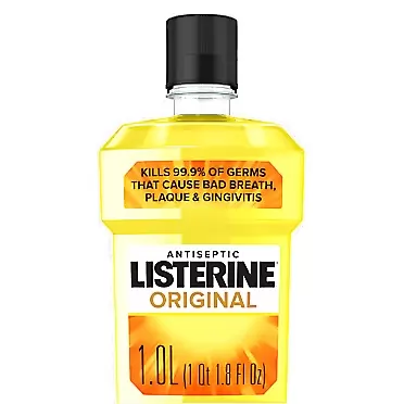 Listerine Original Antiseptic Oral Care Mouthwash to Kill 99% of Germs that Cause Bad Breath, Plaque and Gingivitis, ADA-Accepted Mouthwash, Original Flavor, 1 L