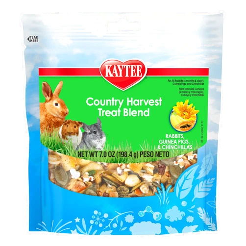 Kaytee Country Harvest Treat Blend for Pet Rabbits, Guinea Pigs and Chinchillas, 7 oz