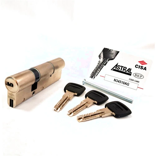 CISA 0A3S1 European Astral S Cylinder, Nickel-Plated Brass