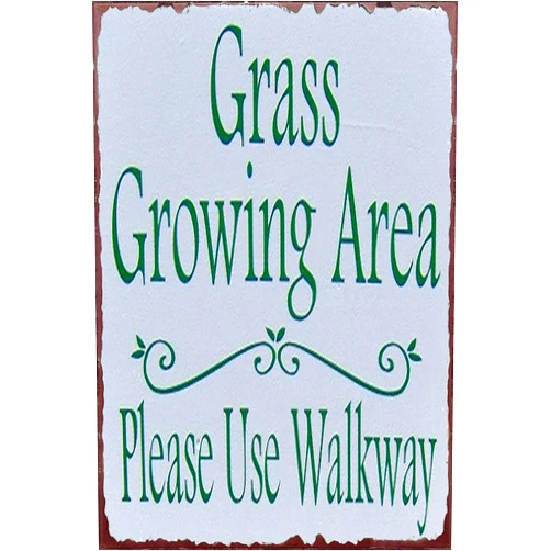 Ecostan Grass Growing Area Please Use Walkway Sign Outdoor Garden Metal Sign Sidewalk Home Decor Sign Private Sidewalk Keep Off Grass For Nursery Home Bar Pub Farmhouse Garden Yard Wall Decor 12x16 Inches