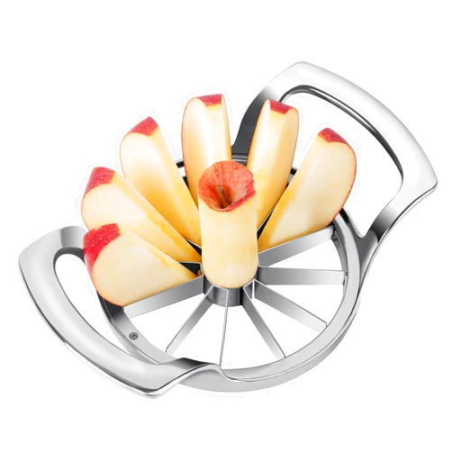 SAVORLIVING Apple Slicer Upgraded Version 12-Blade Extra Large Apple Corer, Stainless Steel Ultra-Sharp Apple Cutter, Pitter, Divider for Up to 4 Inches Apples (Update) (12 Cut)