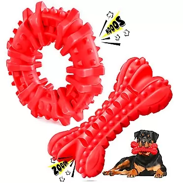 LEGEND SANDY Chew Dog Toys for Aggressive Chewers Large Breed, Rubber Dog Chew Toys Indestructible Dog Toys for Large Dogs Squeaky Toys Durable Dog Toy for Medium Dog Tough Pet Toys