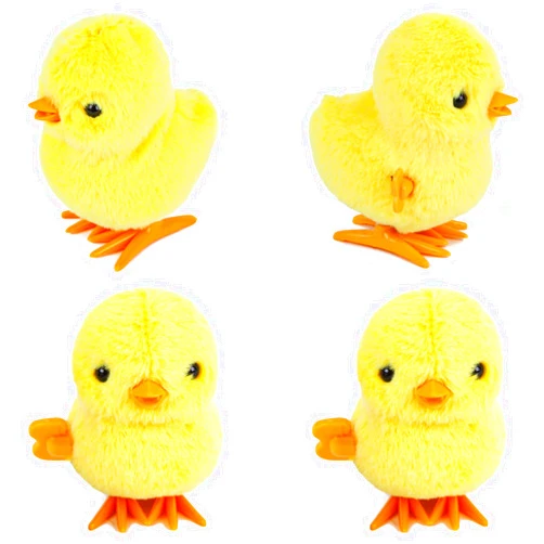 3 otters 4PCS Wind Up Chick Toys, Cute Wind-Up Chicks Lifelike Plush Chicken Toys for Kids Goodie Bags Treasure Chest Party Favors Gifts