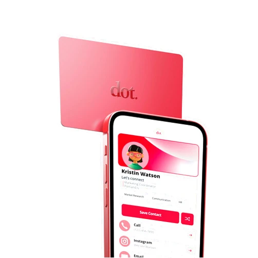 dot. Card - Digital Business Card - Tap to Share - iPhone & Android (Red)