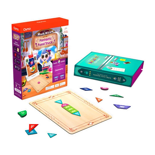 Osmo - Math Wizard and The Fantastic Food Truck Games & Base for Fire Tablet - Ages 6-8/Grades 1-2 - Learn Geometry - Curriculum-Inspired - STEM Toy Fire Tablet Base Included
