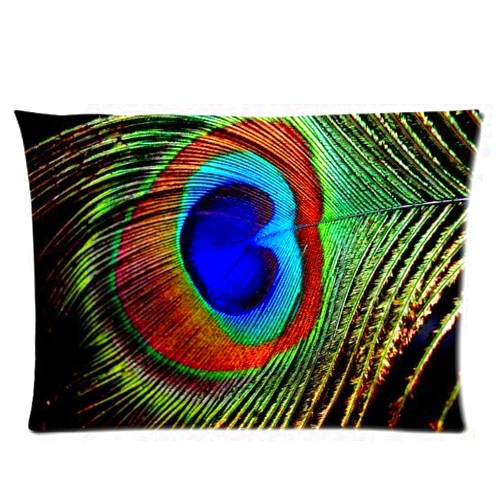 Generic Elegant Peacock Feather Pattern New Custom Pillow Case 20x30 (one side) Decorative Pillow Cover Case SUNSHINEM-222