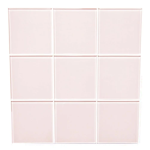 CASAPALACE Pink Peel and Stick Backsplash Glass Tile with Frame, Square Mosaic Wall Tiles for Kitchen Bathroom 12