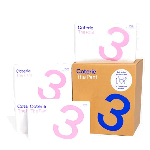 Coterie The Pant, Size 3, Pull Up Style Diapers for Sensitive Skin, Hypoallergenic, Super Absorbent Overnight Leak Protection, 12/24 M (14-24 lbs) 144 Count