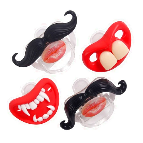 YAPROMO Funny Pacifiers for Babies, Cute Mustache Pacifier 0-6-18 Months, Infants Pacifiers for Toddlers, Funny Lips Pacifier for Boys and Girls, Baby Gift