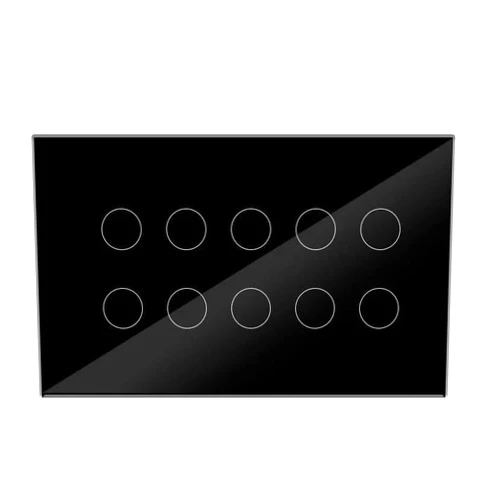 BoShiNuo Smart WiFi Touch Light Wall Switch Interruptor Glass Panel 4/5/6/8/10 Gang Tuya Smart Life Voice Control Smart switch-10-Gang Black