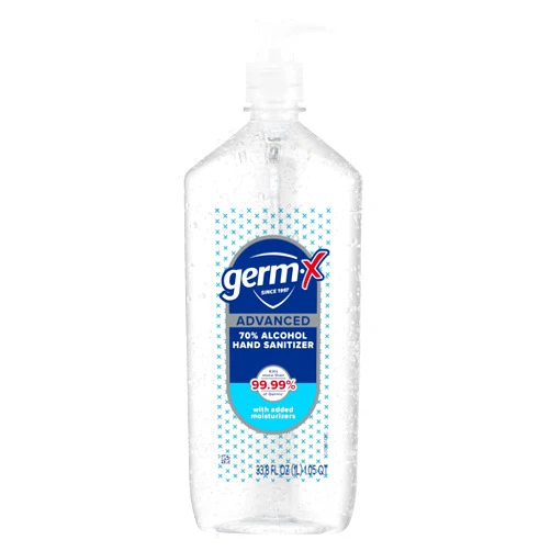 Germ-X Advanced Hand Sanitizer, Non-Drying Moisturizing Clear Gel, Instant and No Rinse Formula, Large Family Size Pump Bottle, 34 Fl Oz (1 Liter)