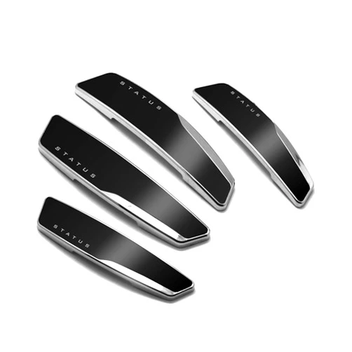 Status 4 Pcs Status High Glossy Slim Door Edge Guards Bumper Protector Trim Guard Sticker Molding Black Color for Motors Auto Vehicle