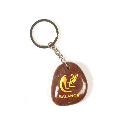 Eve's Garden, Inc Eve's Inspirational Stone Keychain with Kangaroo - Balance Design Dream Stone Kanji Stone