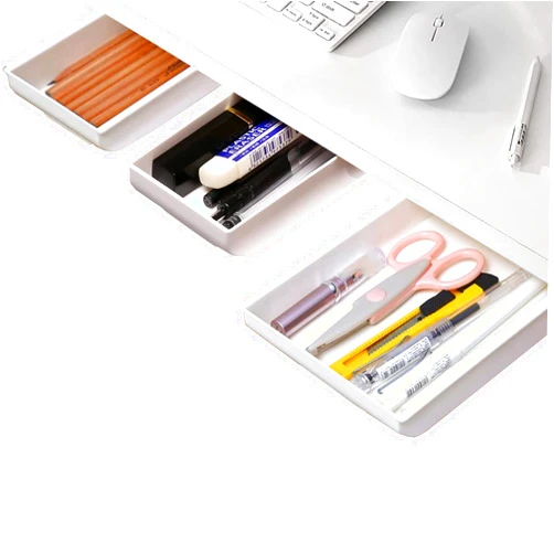 PROTSAG Under Desk Storage Drawers – 3-Pack Office Desk Organizer – Desk Drawer Attachment - Under Desk Drawer Slide Out – Desktop Accessories